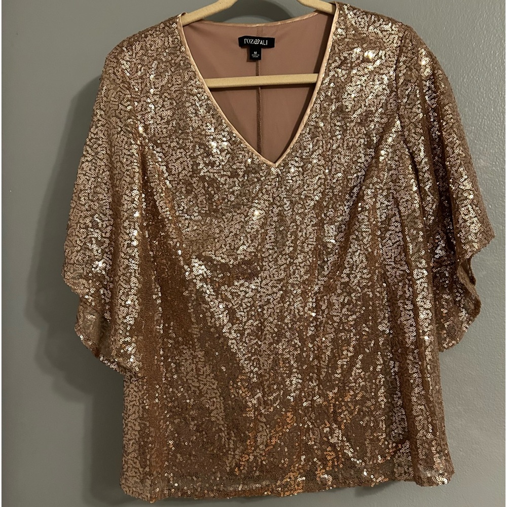 Roz & Ali Size Medium Sparkly Top With Liner - image 1